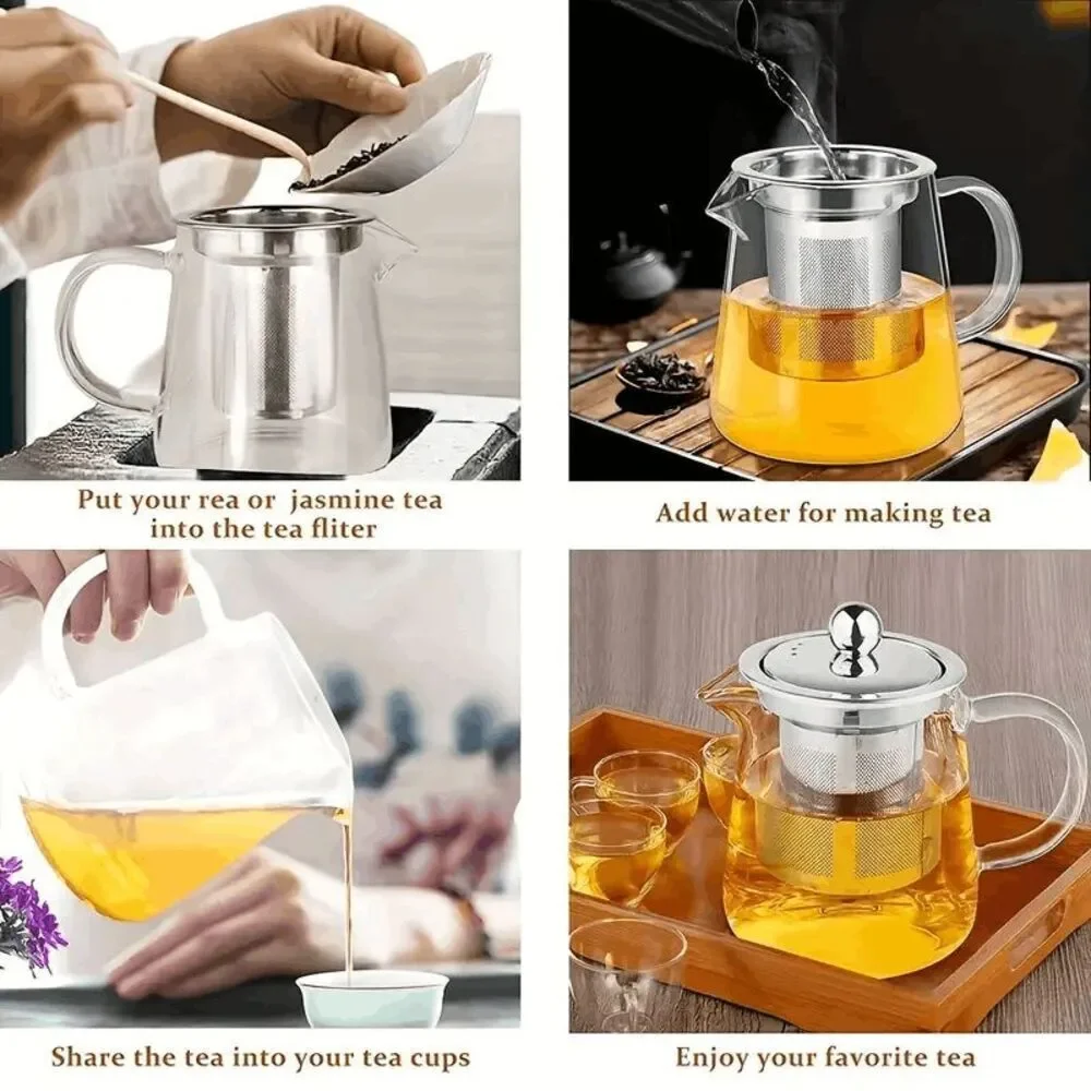 Brewing Tea Kettle with Stainless Steel Filter Thickened Heat-Resistant Large Ca